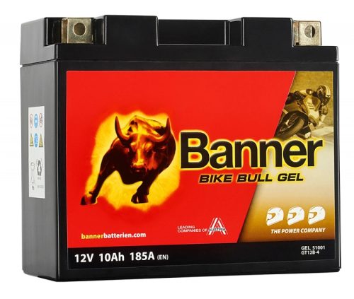 Banner Bike Bull AGM+SLA 12V 10Ah Bal 51001 YT12B-BS Zselés Motor Akkumulátor