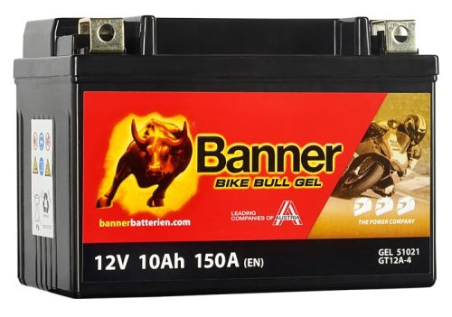 Banner Motor Akkumulátor 10Ah 150A Bike Bull Bal+ GEL 510 21