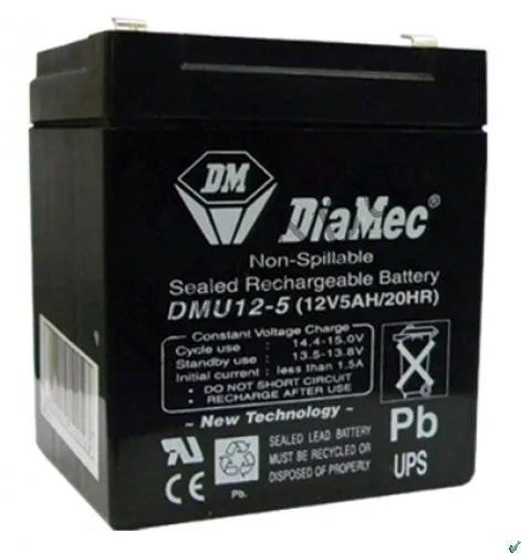 Diamec Akkumulátor 12V 5Ah Jobb+ Szünetmentes DM12-5UPS