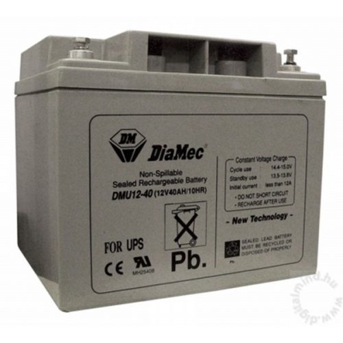 Diamec Akkumulátor 12V 40Ah Jobb+ Szünetmentes DM12-40UPS