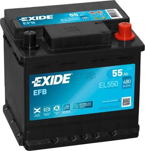 Exide EL550 12V 55Ah Jobb+ EFB Akkumuláror