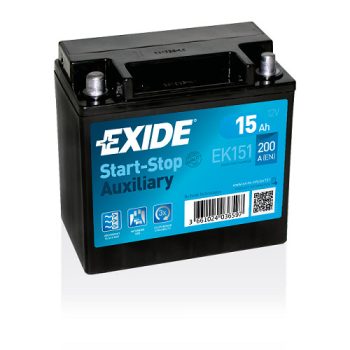 Exide Akkumulátor 15Ah Auxiliary Bal+ AGM EK151