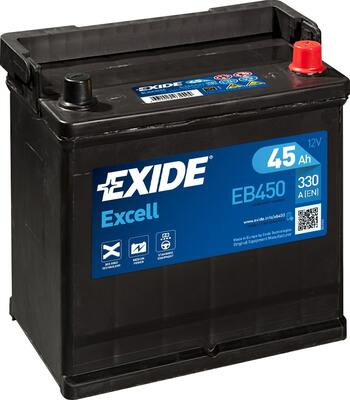 Exide Akkumulátor 45Ah Excell Jobb+ EB450