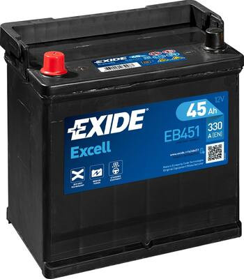 Exide Akkumulátor 45Ah Excell Bal+ EB451