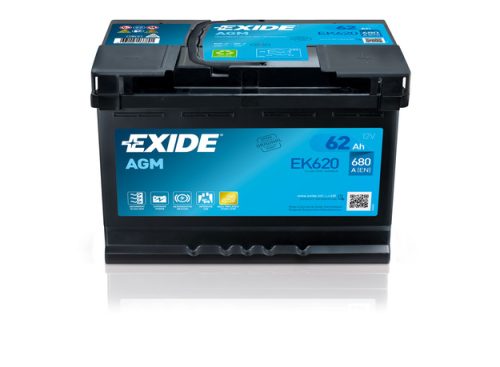 Exide Start Stop Akkumulátor 62Ah Jobb+ AGM EK620