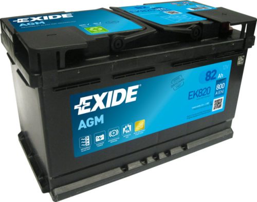 Exide Start Stop Akkumulátor 82Ah Jobb+ AGM EK820