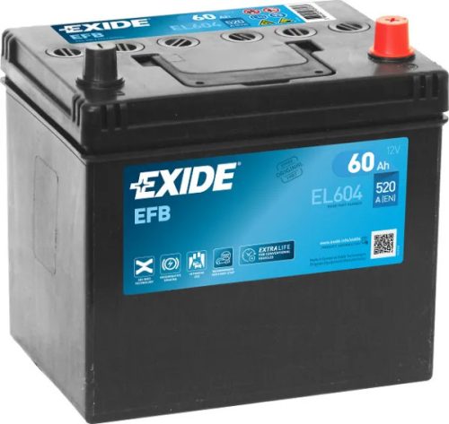 Exide Start Stop Akkumulátor 60Ah Jobb+ EFB EL604