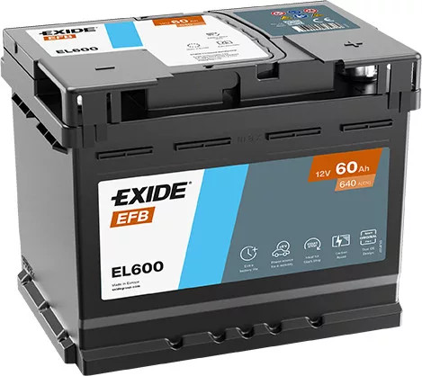 Exide Start Stop Akkumulátor 60Ah Jobb+ EFB EL600