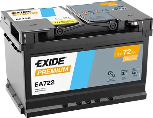 Exide Premium Akkumulátor 72Ah Jobb+ EA722