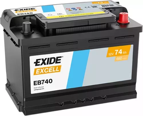 Exide Akkumulátor 74Ah Excell Jobb+ EB740